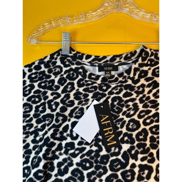 AFRM Helo Oversized Tee T-Shirt Top Womens S Leopard Print Brown Crew Neck NWT - Picture 5 of 8